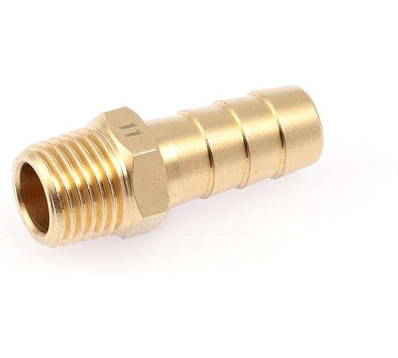 Штуцер резьбовой латунный Дело Техники "папа" 1/4"(M) × ёлочка 11мм 949037 1