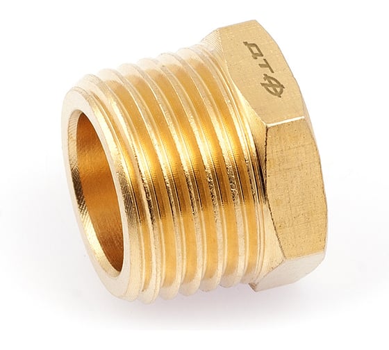 Переходник резьбовой латунный Дело Техники папа 1/2(M) × мама 1/4(F) 949091