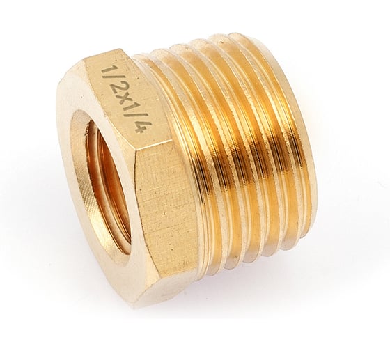 Переходник резьбовой латунный Дело Техники, "папа" 1/2"(M) × "мама" 1/4"(F) 949091 1
