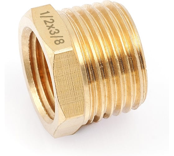 Переходник резьбовой латунный Дело Техники, "папа" 1/2"(M) × "мама" 3/8"(F) 949092 1