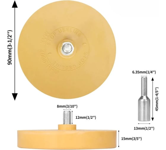 Диск резиновый Vitatools 90х15 мм DR-90-15mm