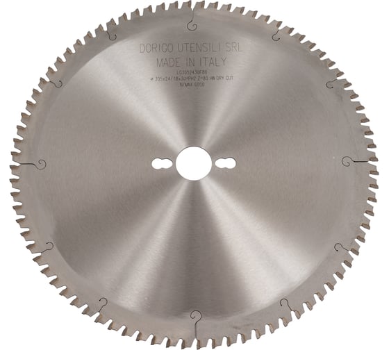 Диск пильный Dorigo для обработки стали 305x2.4/1.8x30+PH2 0 Z=80 LG3052430F80 1
