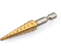 Сверло ступенчатое по металлу с шестигранным хвостовиком Дело Техники Ø4-12мм 216013