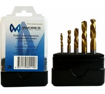Набор левосторонних спиральных сверл MWORKS DIN1897 HSCO 5шт MW065509 5507