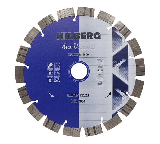 Диск алмазный отрезной HILBERG Arix Diamond 180х22.23х12 мм HRX904