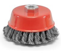 Щетка-крацовка чашка (100 мм; M14, двухрядная; стальная скрученная проволока) Pobedit 2128310