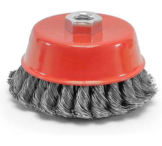 Щетка-крацовка чашка (100 мм; M14, двухрядная; стальная скрученная проволока) Pobedit 2128310