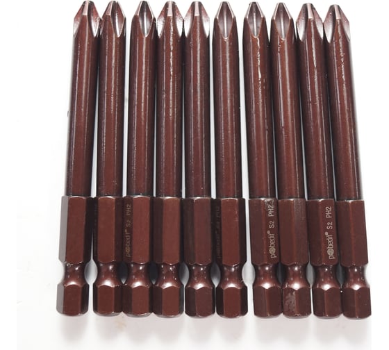 Бита DELUXE (10 шт; PH2; 70 мм; S2+Bronze) Pobedit 2616723