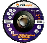 Круг лепестковый Стройштуки 125 мм, Р60, Т29 PROFI фиолетовый чашка УТ-00039730