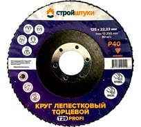 Круг лепестковый Стройштуки 125 мм, Р40, Т29 PROFI фиолетовый чашка УТ-00039725
