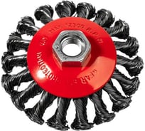 Кордщетка коническая P.I.T. 100x0.5мм, стальная крученая проволока, резьба M14 APLS12-Q100