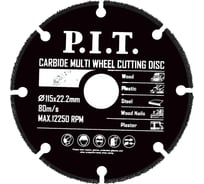 Диск отрезной по дереву для УШМ P.I.T. 115x22.2x1.2 мм 3T ACTW07-0115