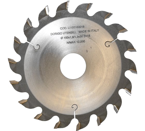 Диск пильный Dorigo пазовый 150x1.8/1.3x30 Z=18 LI150183018