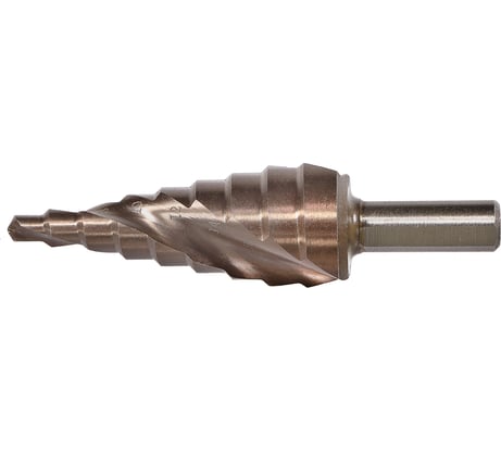 Сверло ступенчатое по металлу Sturm 4-20мм шаг 2мм Р6М5+COBALT спираль 1055-S420K