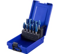 Набор борфрез твердосплавных по металлу с покрытием LENZ 10 шт., арт. LZBS 030 C3