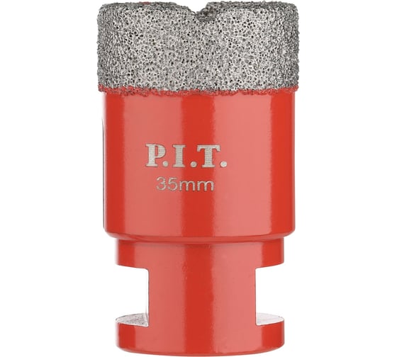 Коронка алмазная по керамограниту P.I.T. (35 мм, M14, сухое сверление, вакуумная пайка) AMAS18-0035