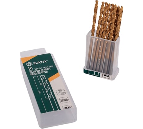 Сверло из быстрорежущей стали с титановым напылением SATA 2.0 мм, 10 шт 52120A