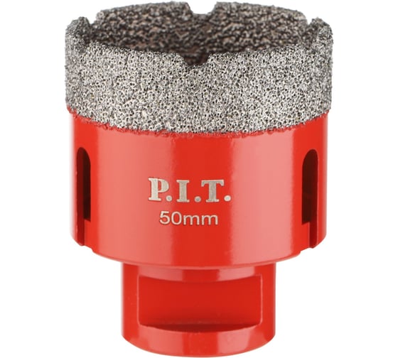 Коронка алмазная по керамограниту P.I.T. (50 мм, M14, сухое сверление, вакуумная пайка) AMAS18-0050