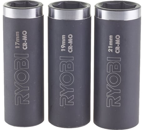 Набор торцевых головок RAKPISOC3 (3 шт; 17, 19, 21 мм; 1/2") Ryobi 5132004520