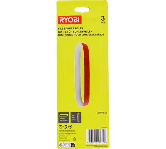 Шлифленты для напильника RAKPFB03 (3 шт; 13Х457 мм; Р 60,80,120) Ryobi 5132004521