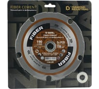 Диск пильный по фиброцементу 190х30/20/16 мм Z=5 PCD TR12 FIBER Diamond Industrial DIDFIB190Z5