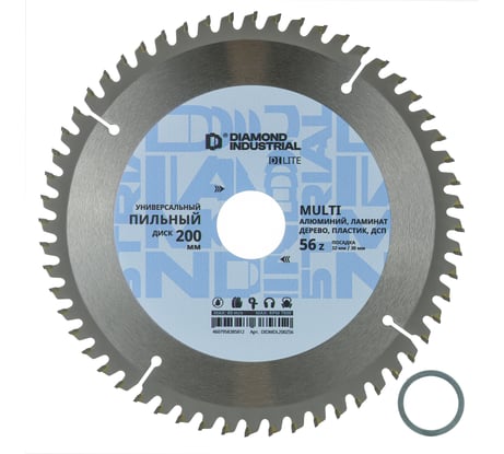 Диск пильный по мультиматериалам 200х32/30 мм Z=56 TCG Multi DILITE Diamond Industrial DIDMDL200Z56