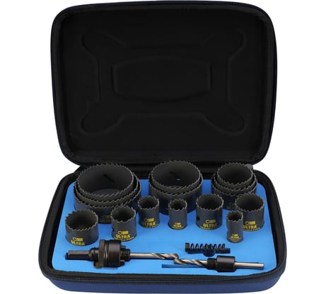 Набор коронок Ultra Bi-metall 19-83мм HSSE-Co8 18 предметов 4-6Tpi SC 3841