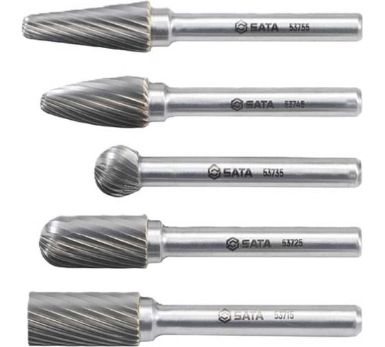 Набор бор-фрез с одинарной насечкой, 5 предметов SATA 53701