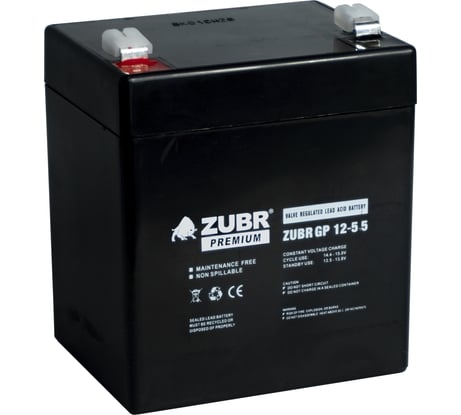 Аккумуляторная батарея ZUBR GP 12V 5Ah, Китай GP12-5(ZUBR)
