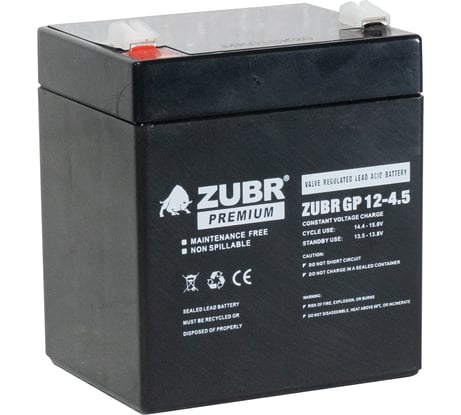 Аккумуляторная батарея ZUBR GP 12V 4.5Ah, Китай GP12-4.5(ZUBR)
