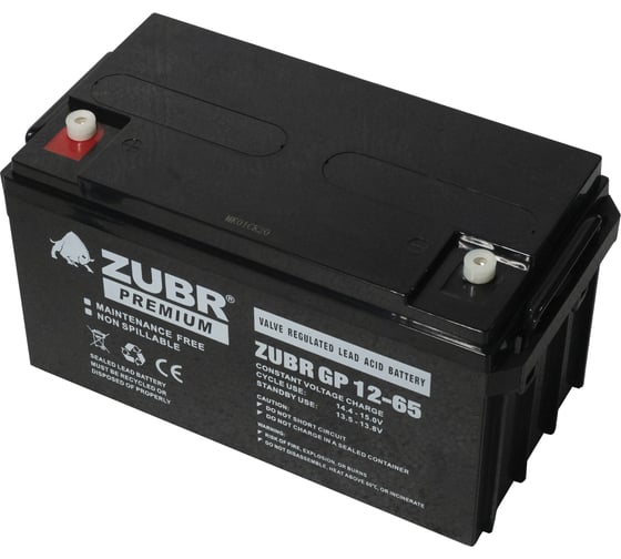 Аккумуляторная батарея ZUBR GP 12V 65Ah, Китай GP12-65(ZUBR)