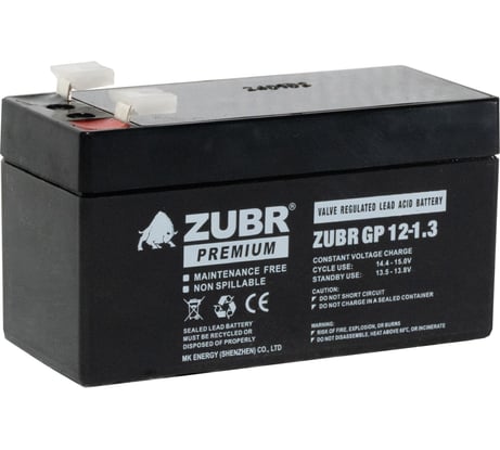 Аккумуляторная батарея ZUBR GP 12V 1.3Ah, Китай GP12-1.3(ZUBR)