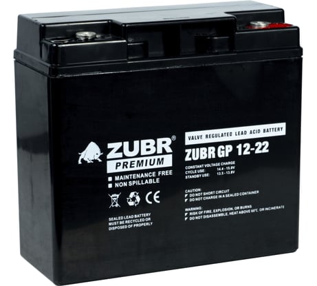 Аккумуляторная батарея ZUBR GP 12V 22Ah, Китай GP12-22(ZUBR)