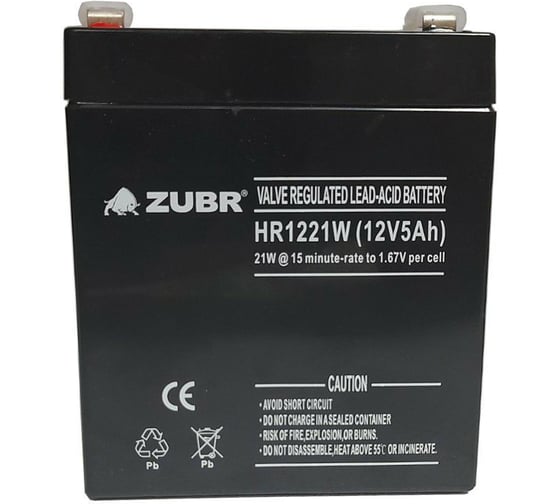 Аккумуляторная батарея ZUBR HR12-21W 12V5Ah HR12-21W(ZUBR)