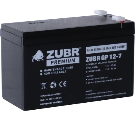 Аккумуляторная батарея ZUBR GP 12V 7Ah, Китай GP12-7(ZUBR)
