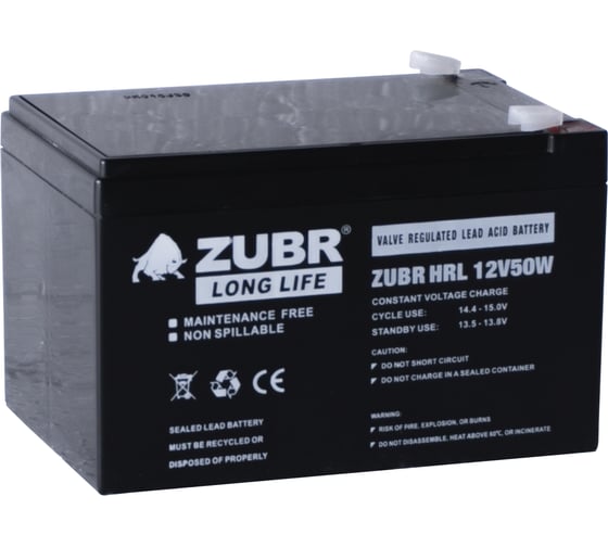 Аккумуляторная батарея ZUBR HRL12-50W, Китай HRL12-50W(ZUBR) 1