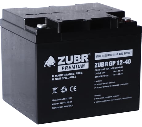 Аккумуляторная батарея ZUBR GP 12V 40Ah, Китай GP12-40(ZUBR)