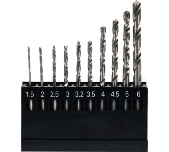 Набор сверл YATO 1/4 хвостовик HEX, по металлу HSS 6542 1.5-6.0мм 10шт YT-44888