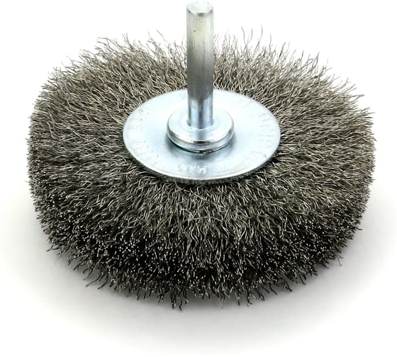 Щетка дисковая EuroBrush Д80x19 c хв-м д6x30, ворс гофр нерж сталь 0,20, до 20000 об/мин код 13-092 EB-D80SS3