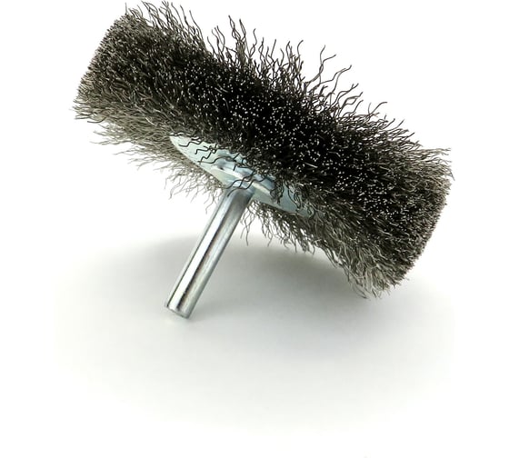 Щетка дисковая EuroBrush Д80x19 c хв-м д6x30, ворс гофр нерж сталь 0,20, до 20000 об/мин код 13-092 EB-D80SS3