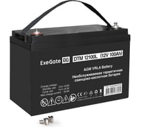 Аккумуляторная батарея ExeGate DTM 12100L 12V 100Ah, болт М6 297561