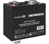 Аккумуляторная батарея ExeGate DT 1255 12V 55Ah, болт М6 297556