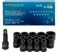 Набор головок ударных 16 предметов 1/2 iLOFORCE IF-4179-5MPB(64727)