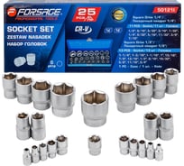 Головки Forsage 1/4, 1/2, набор 25 предметов F-50121I(59235)