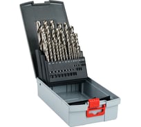 Набор сверл спиральных по металлу MTE HSS Co5% PRO DIN 338 1-13 мм, шаг 0.5 мм + 3.3/4.2/6.8/10.2 мм, 29 шт 262606