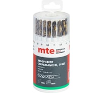 Набор сверл MTE RL HSS Co5% DIN338 1-10 мм, 19 шт 2617400011