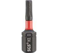 Бита SGS ударная шестигранная HEX 3.0, 25мм Impact S2 1шт 6325-H3.0-IB