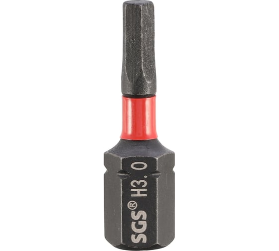 Бита SGS ударная шестигранная HEX 3.0, 25мм Impact S2 1шт 6325-H3.0-IB