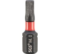 Бита SGS ударная шестигранная HEX 4.0, 25мм Impact S2 1шт 6325-H4.0-IB