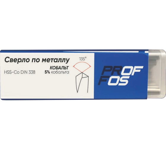 Сверло по металлу PROFFOS HSS-Co DIN338 (1,7х43мм) "КОБАЛЬТ", (30шт) 501514